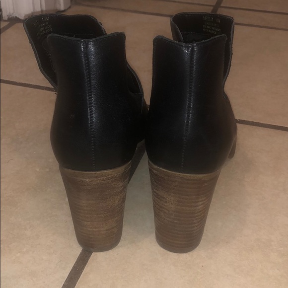 Black leather upper open side and open toe bootie - Picture 3 of 4